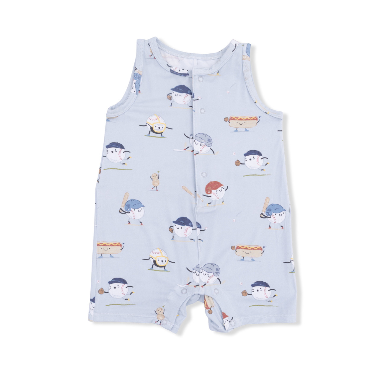 Baseballs Playing Baseball Sleeveless Shortie Romper