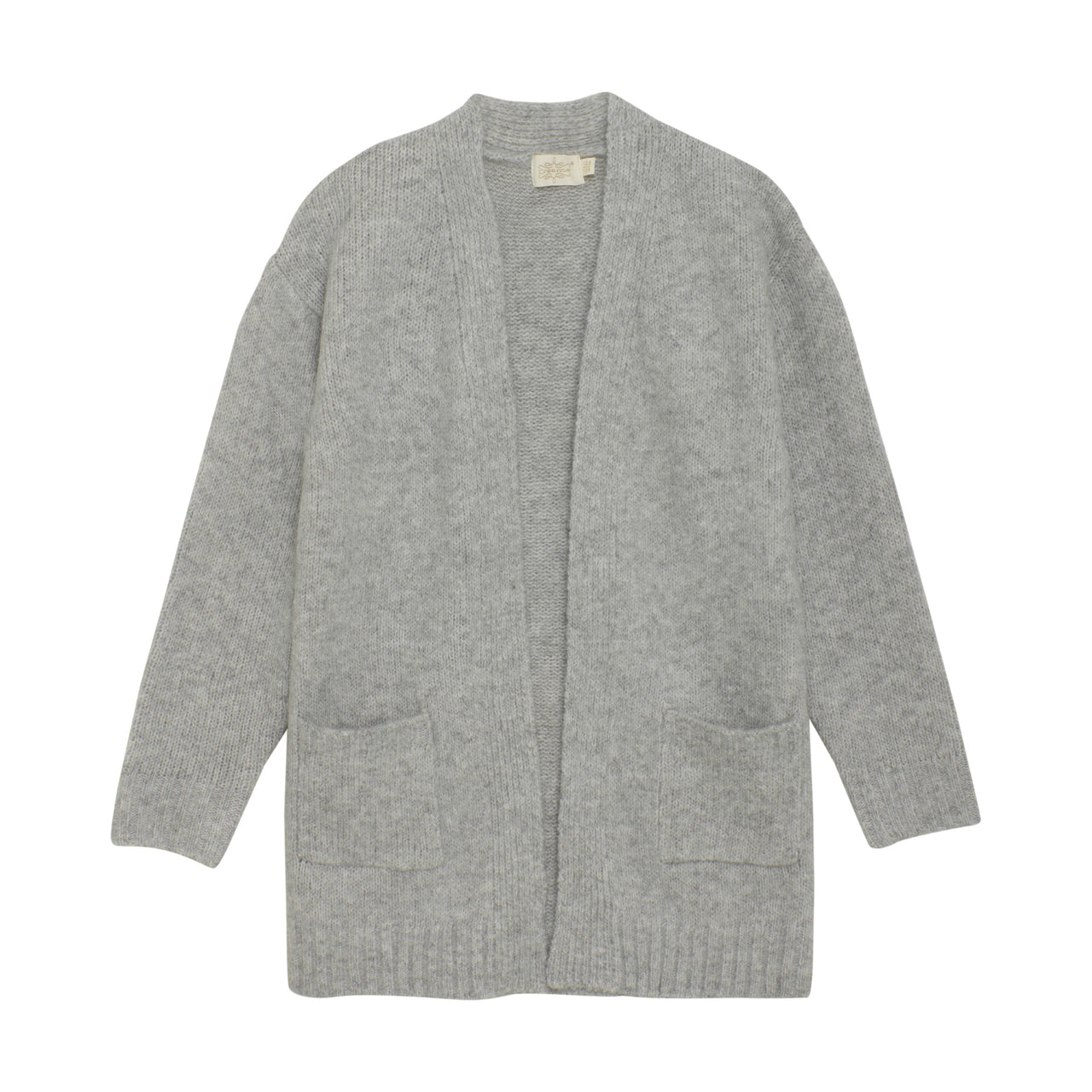 Light Grey Melange Long Cardigan