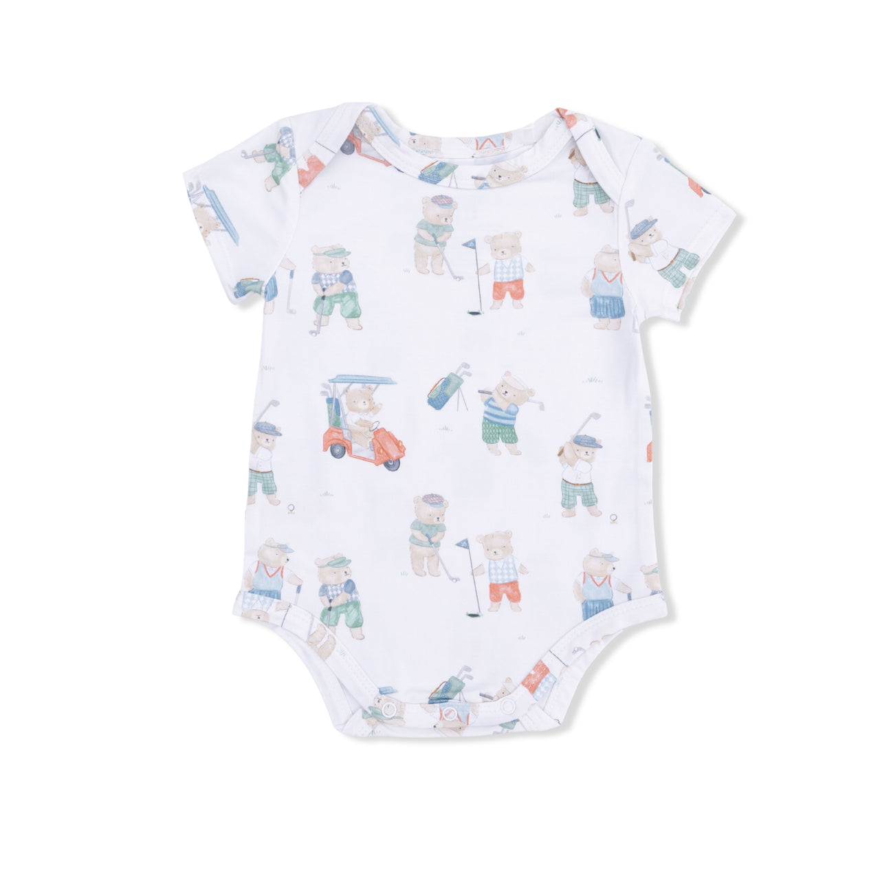 Golfing Teddy Bears Short Sleeve Bodysuit