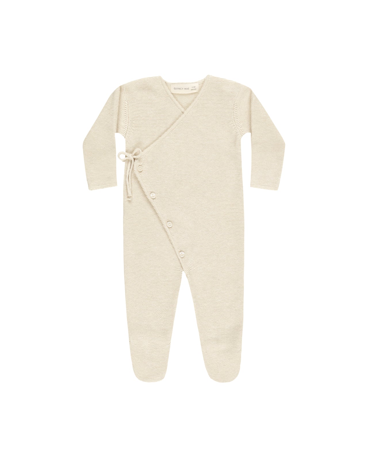 Heathered Natural Wrap Knit Footie