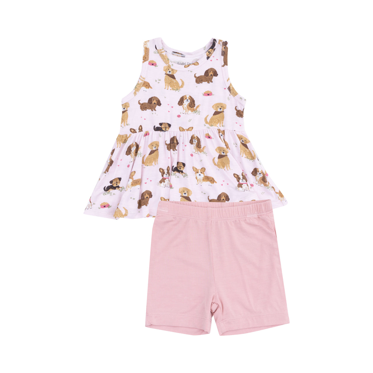 Best Friend Dogs Pink Peplum Tank Top and Bike Short