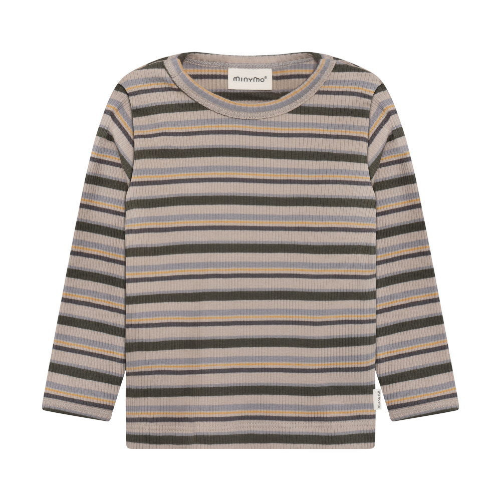 Long Sleeve Ribbed Striped Tee- Beetle