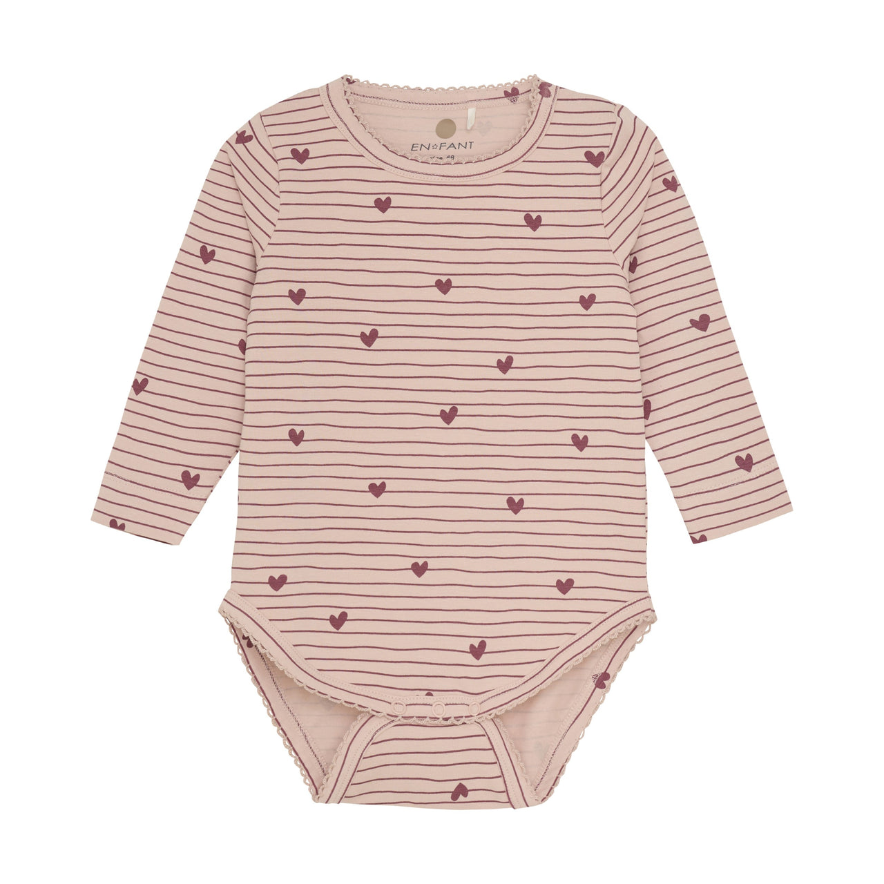 Cameo Rose Heart Long Sleeve Bodysuit