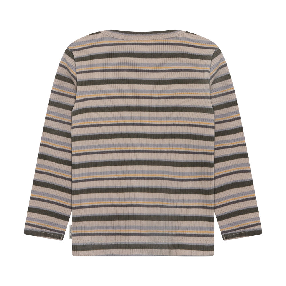 Long Sleeve Ribbed Striped Tee- Beetle