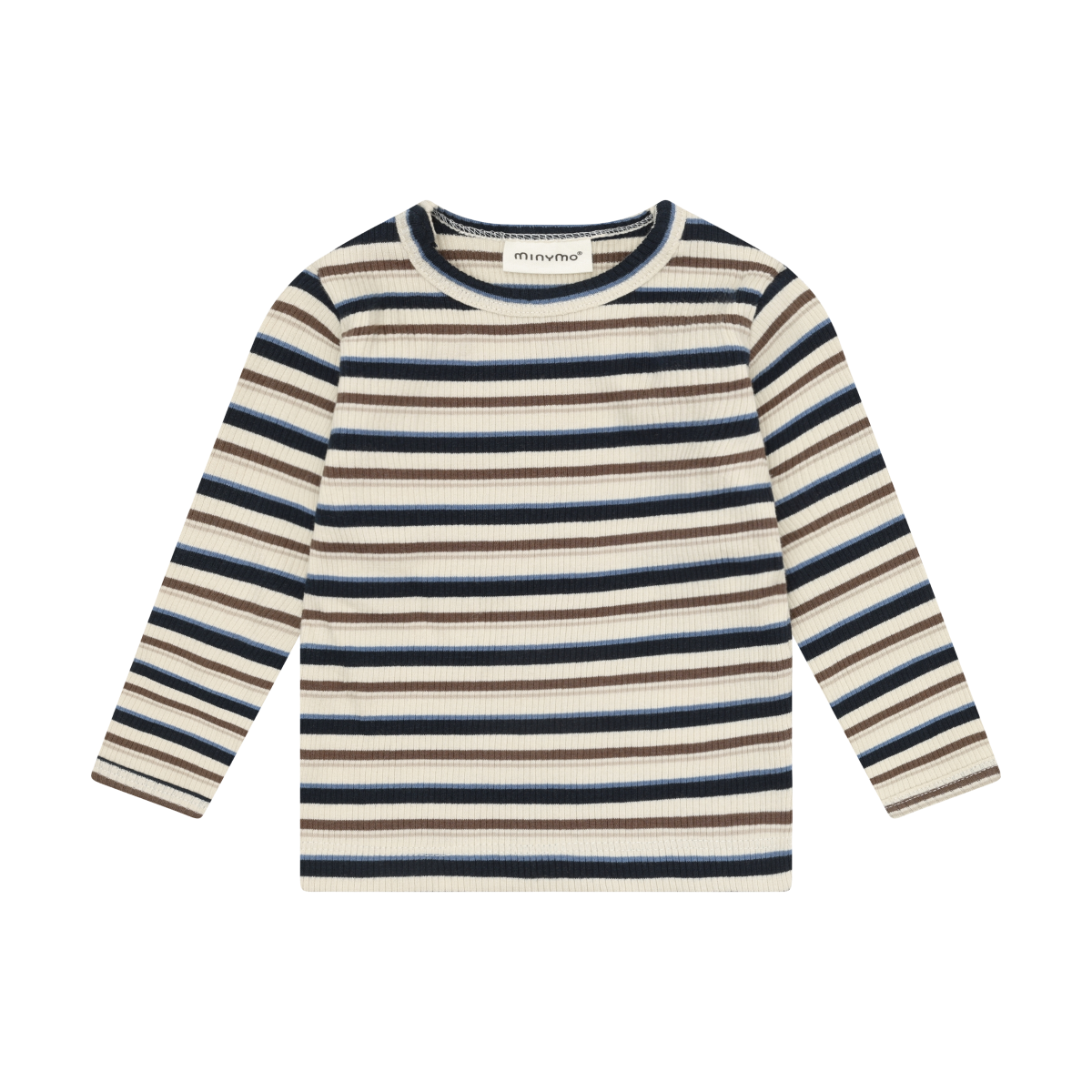Long Sleeve Ribbed Striped Tee- Dark Sapphire