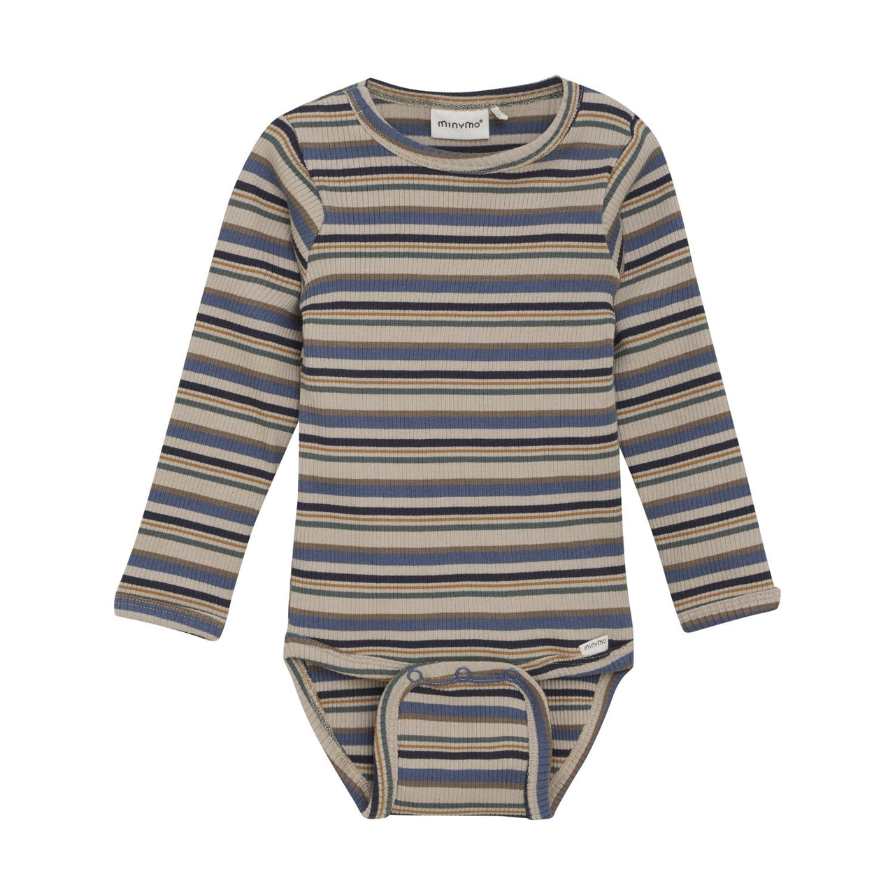 China Blue Ribbed Striped Bodysuit