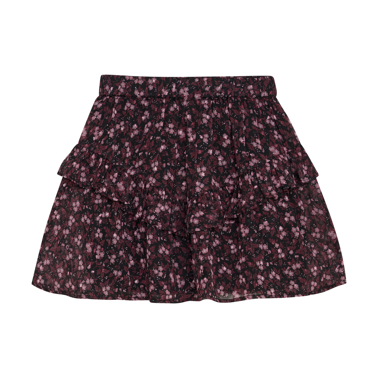 Black Floral Dobby Skirt