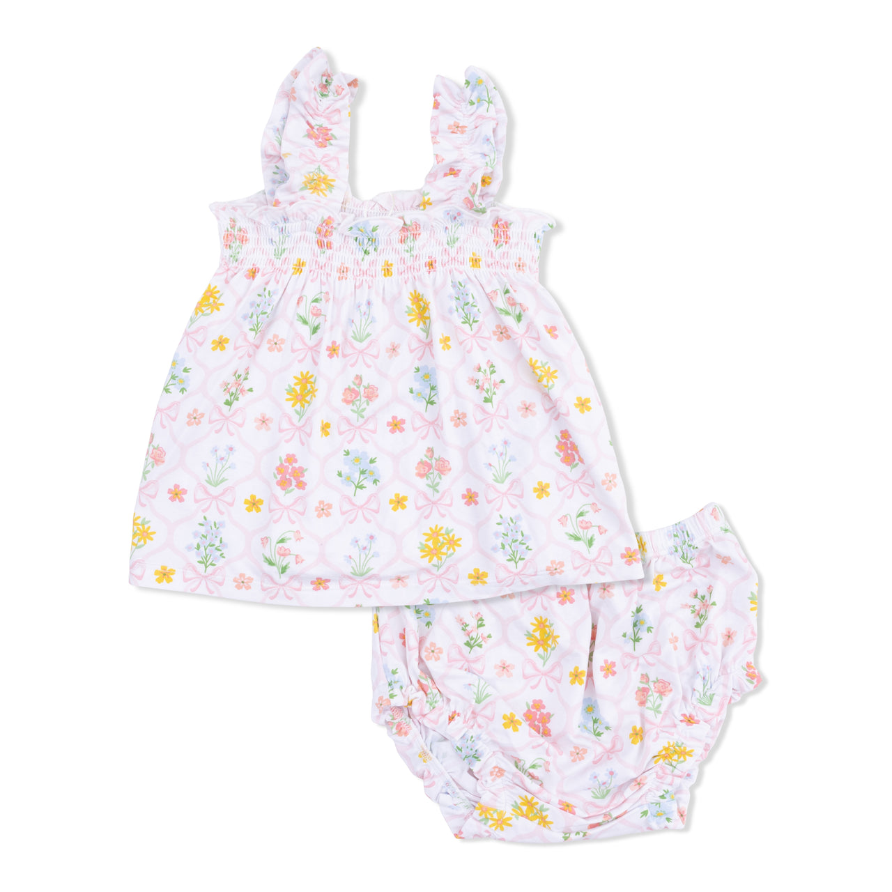 Spring Blooms Bow Trellis Ruffly Strap Top & Bloomer