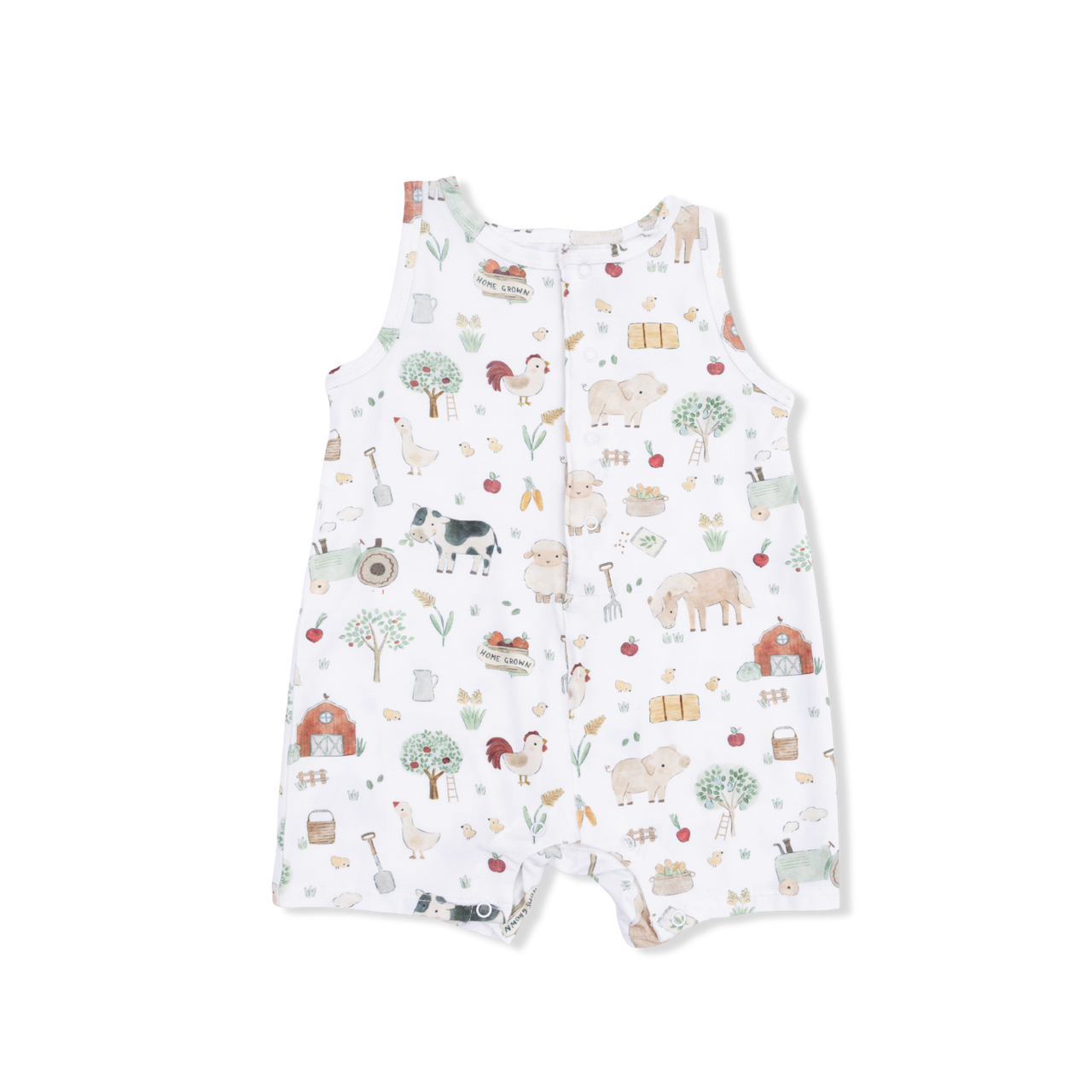 Cute Farm Animals Uni Sleeveless Shortie Romper