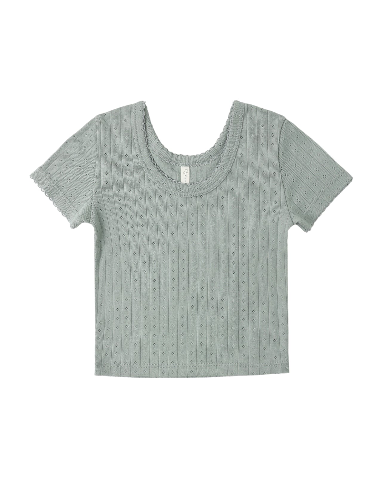 Sea Green Pointelle Tee