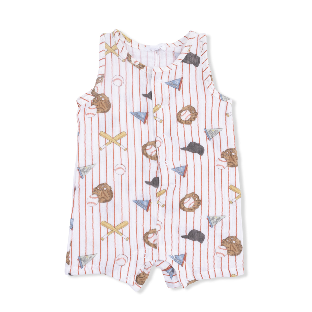 Vintage Baseball Sleeveless Shortie Romper