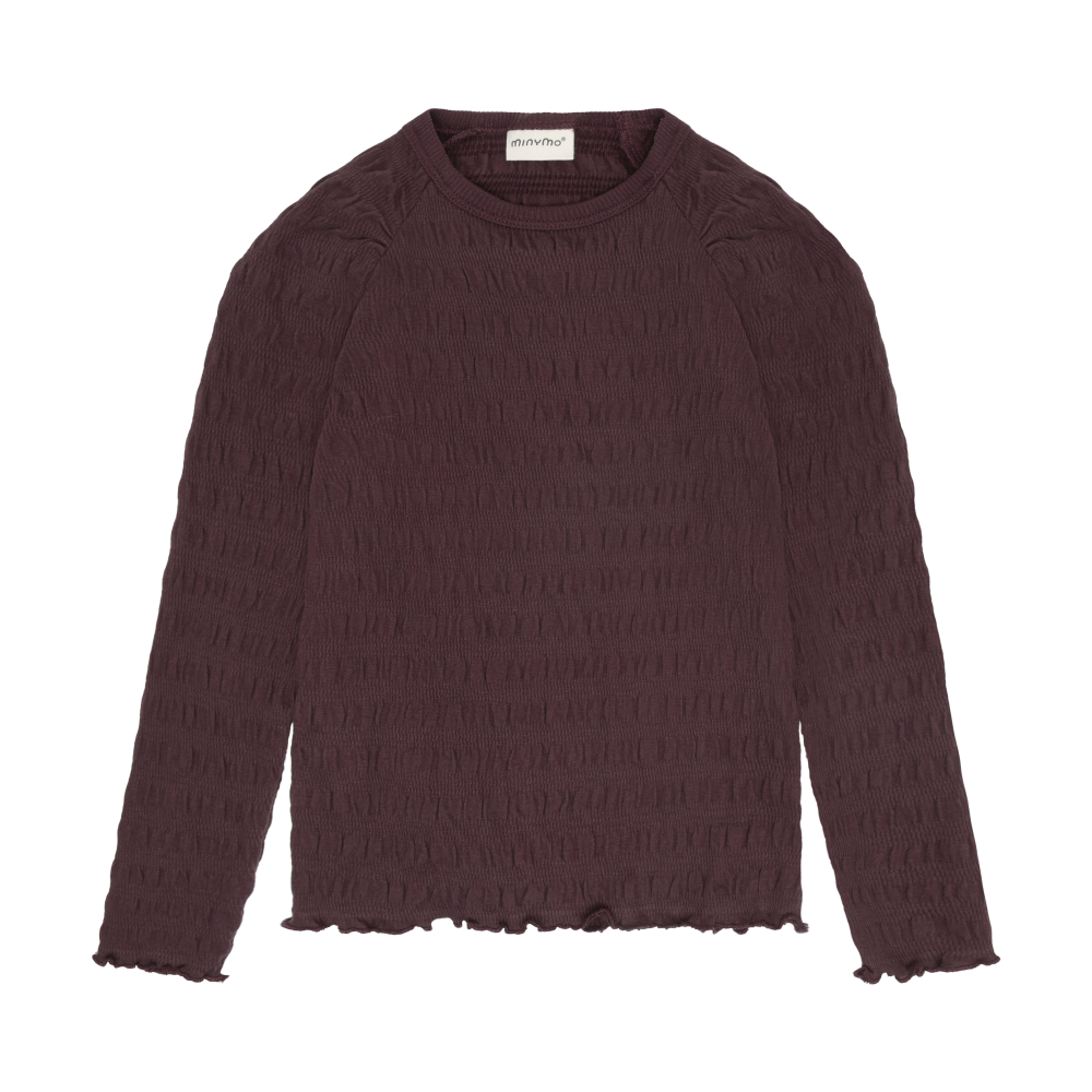 Long Sleeve Smocked Top- Huckleberry