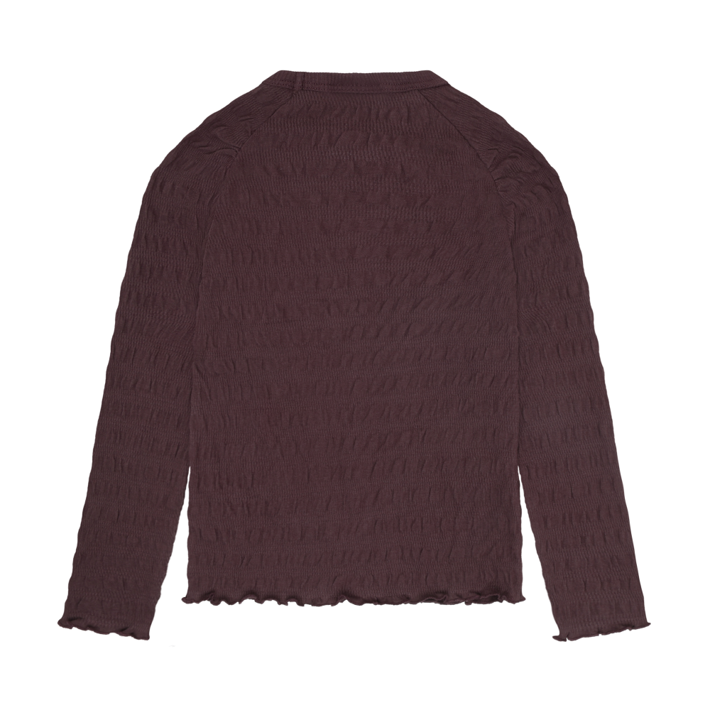 Long Sleeve Smocked Top- Huckleberry