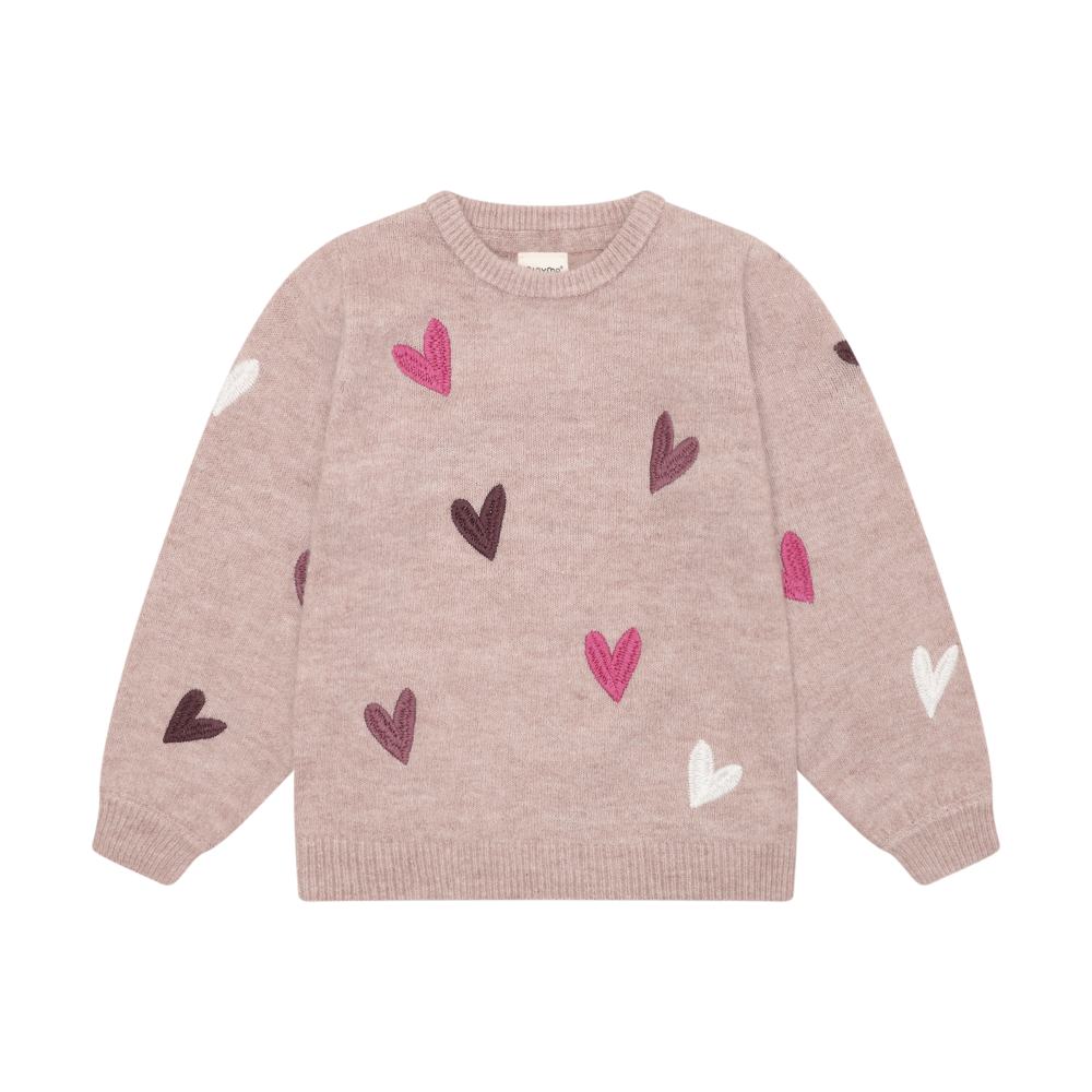 Heart Patterned Sweater- Fawn