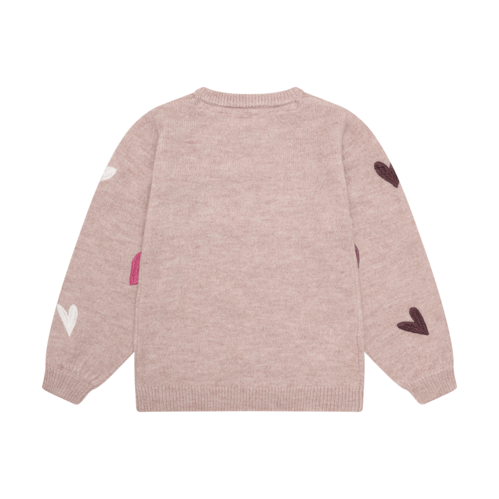 Heart Patterned Sweater- Fawn