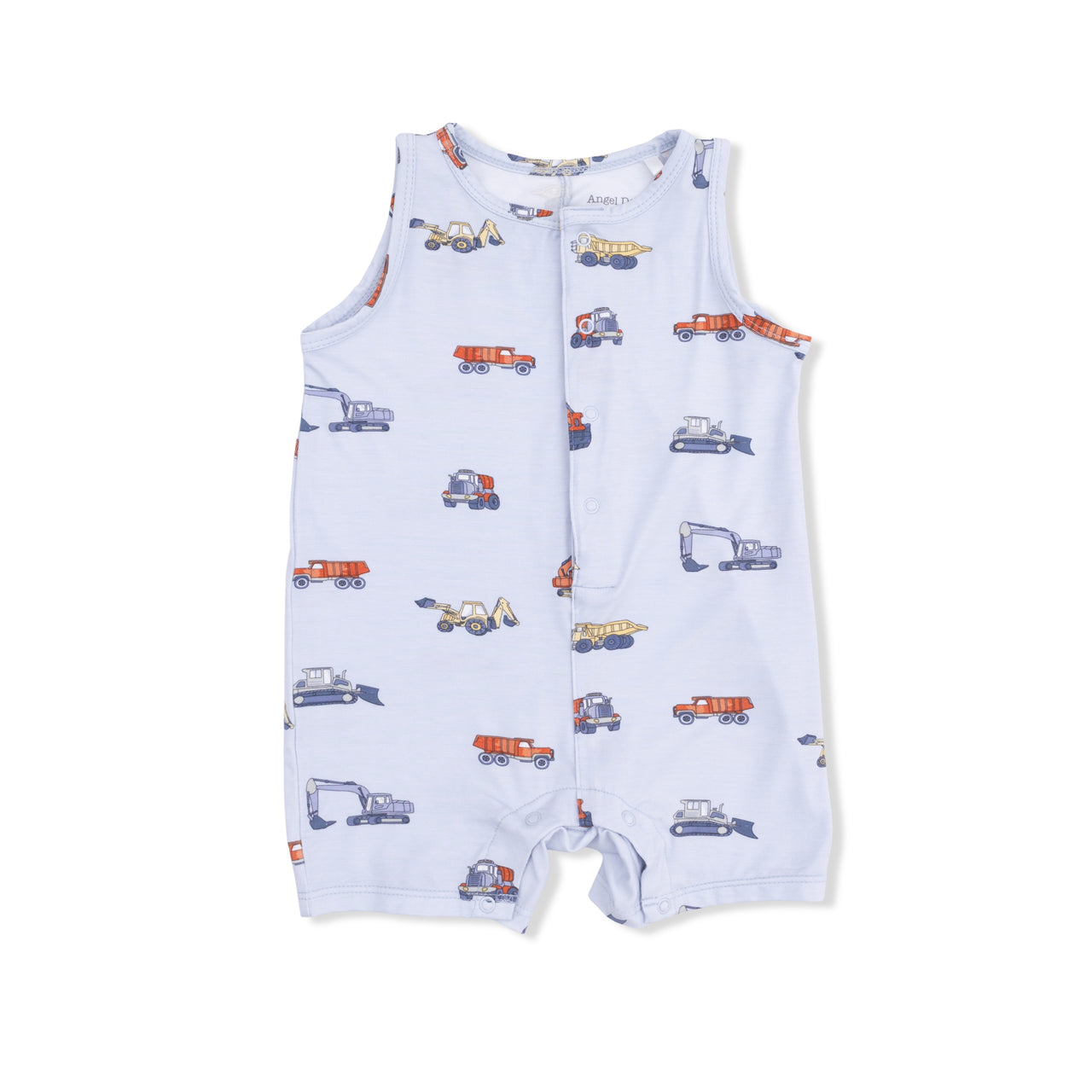 Construction Vehicles Sleeveless Shortie Romper