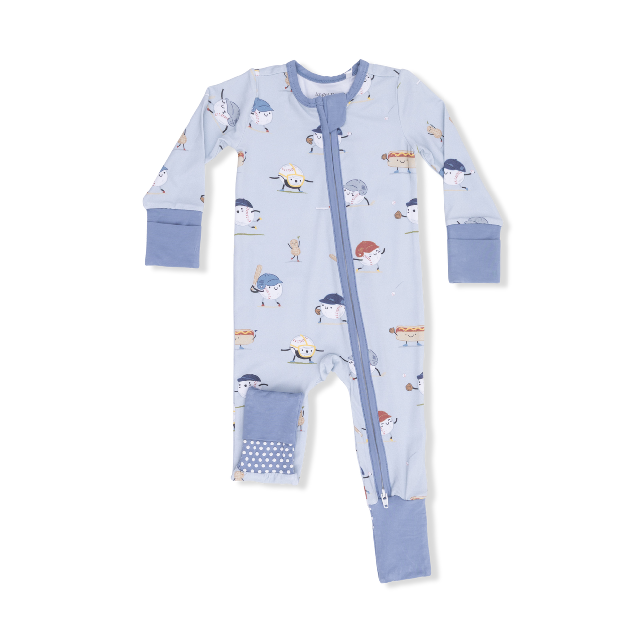 Zippered Romper- Baseballs Playing Baseball