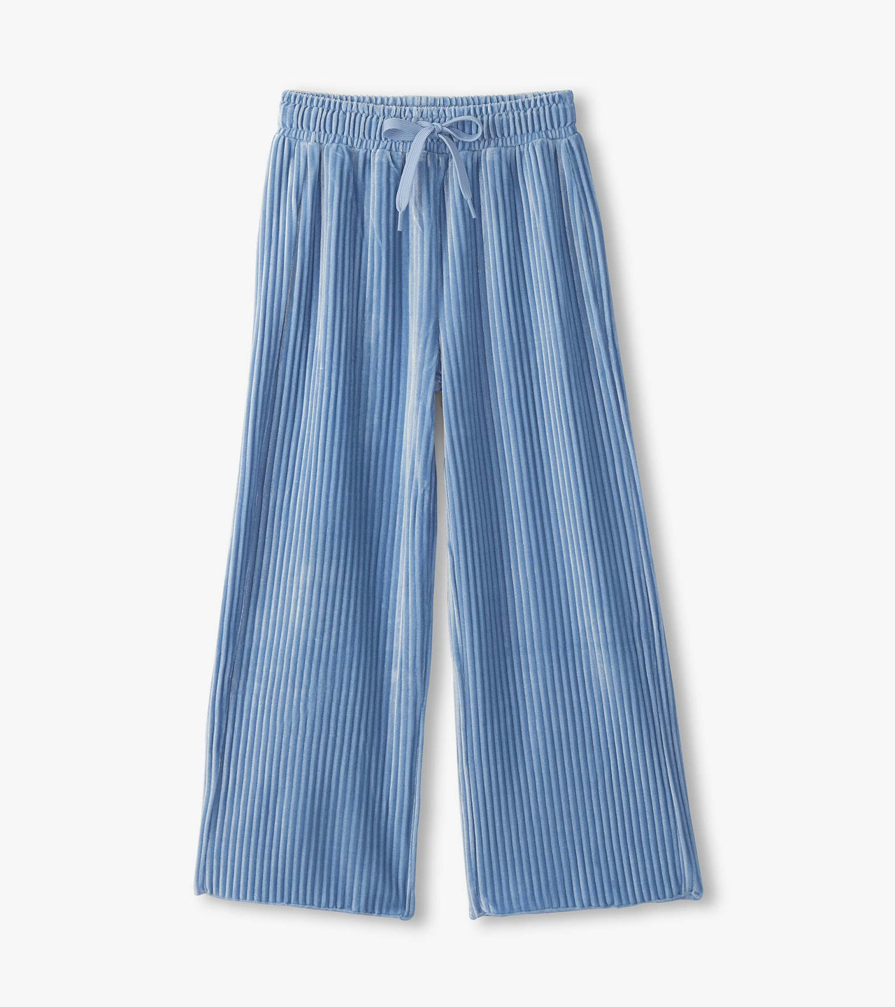 Cornflower Blue Pleated Velour Relaxed Pant