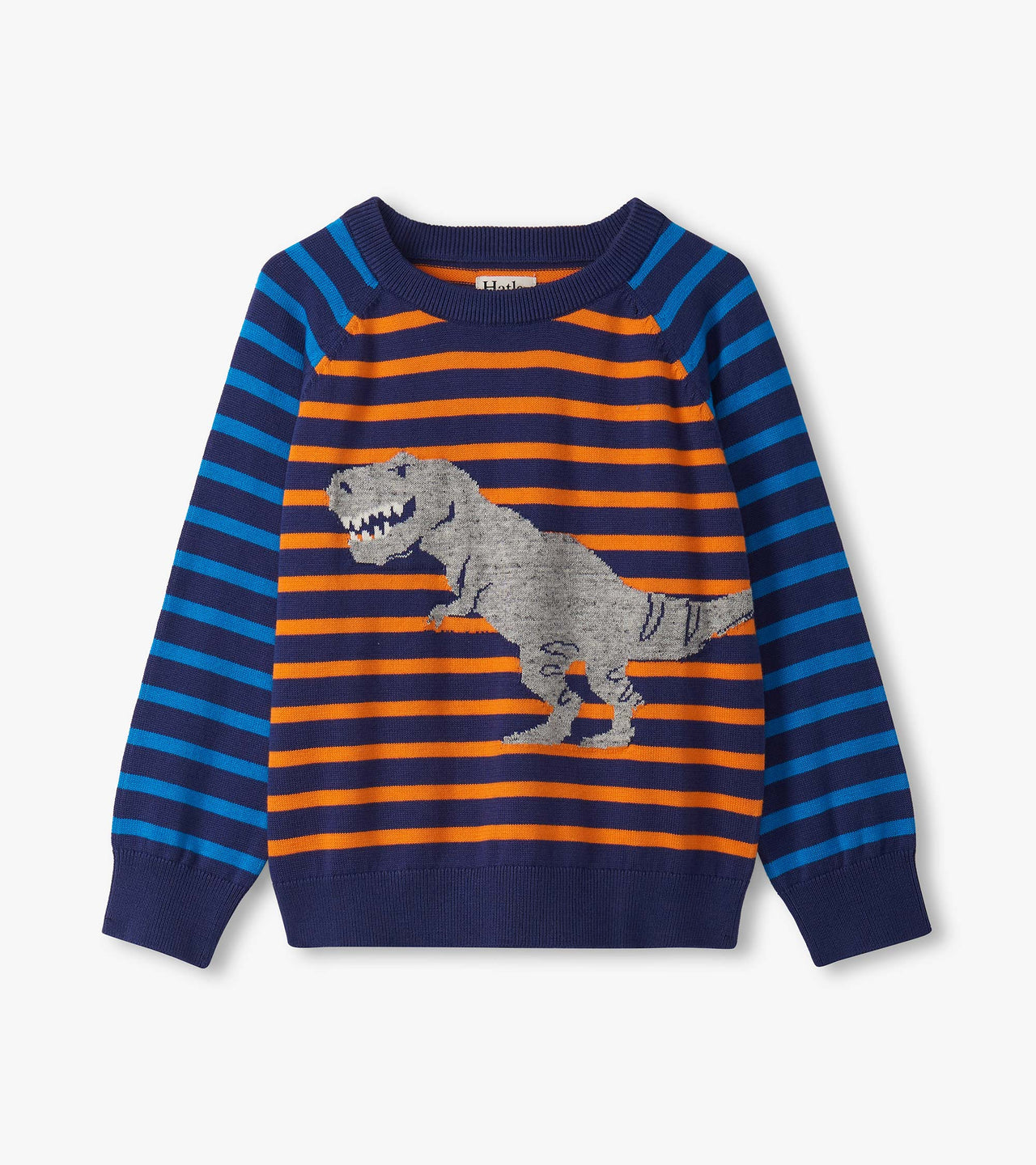 Dino Mixed Striped Raglan Sweater
