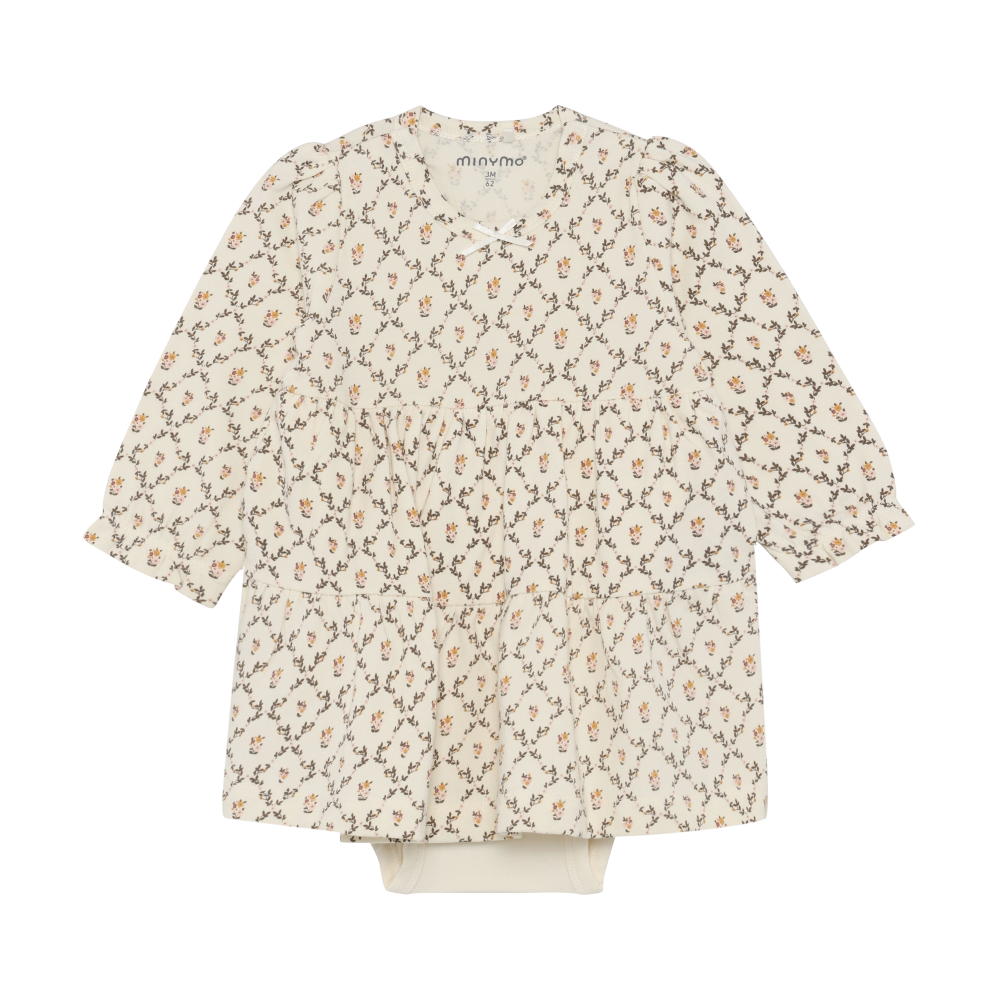 Long Sleeve Skirted Bodysuit- Seedpearl