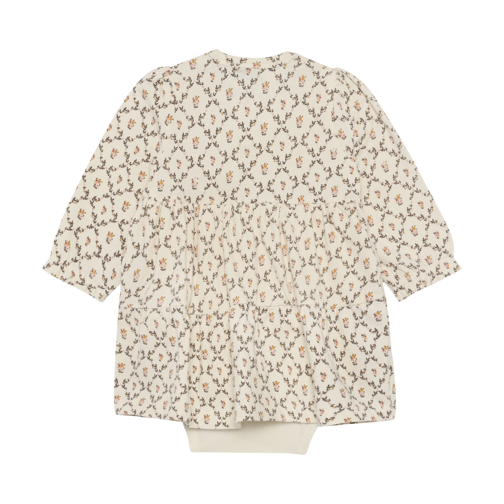 Long Sleeve Skirted Bodysuit- Seedpearl