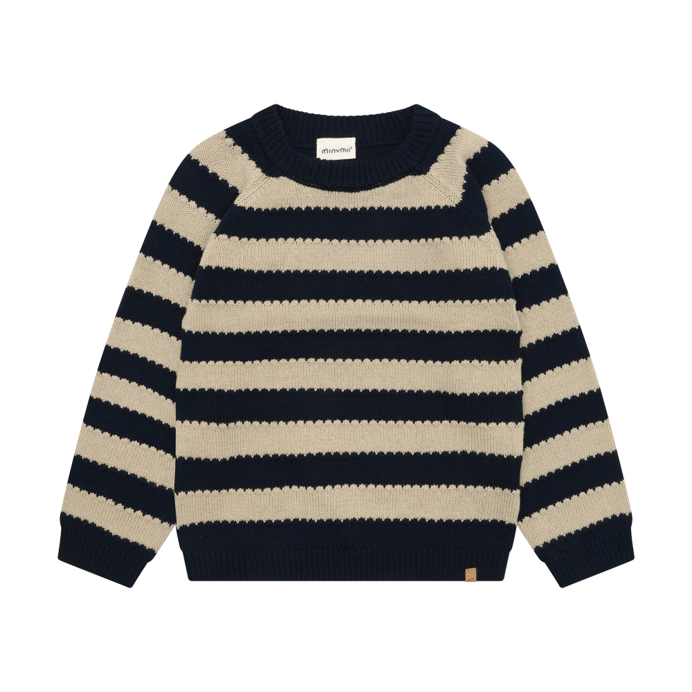 Striped Knitted Sweater- Dark Sapphire