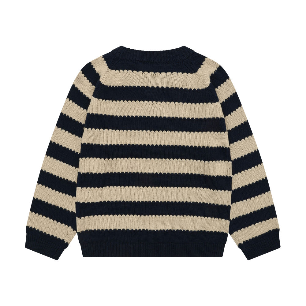 Striped Knitted Sweater- Dark Sapphire