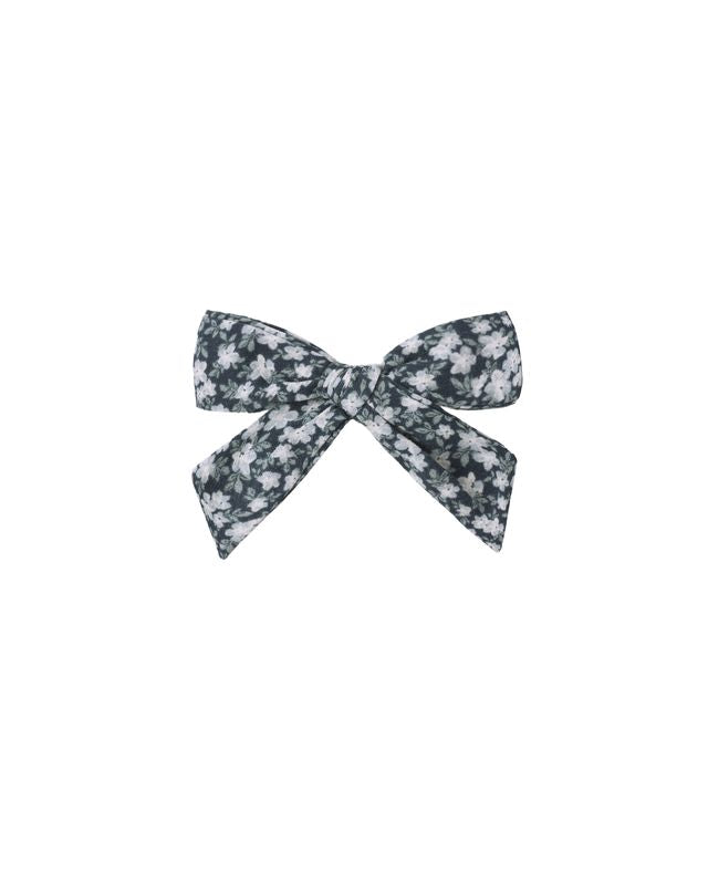 Navy Floral Bow