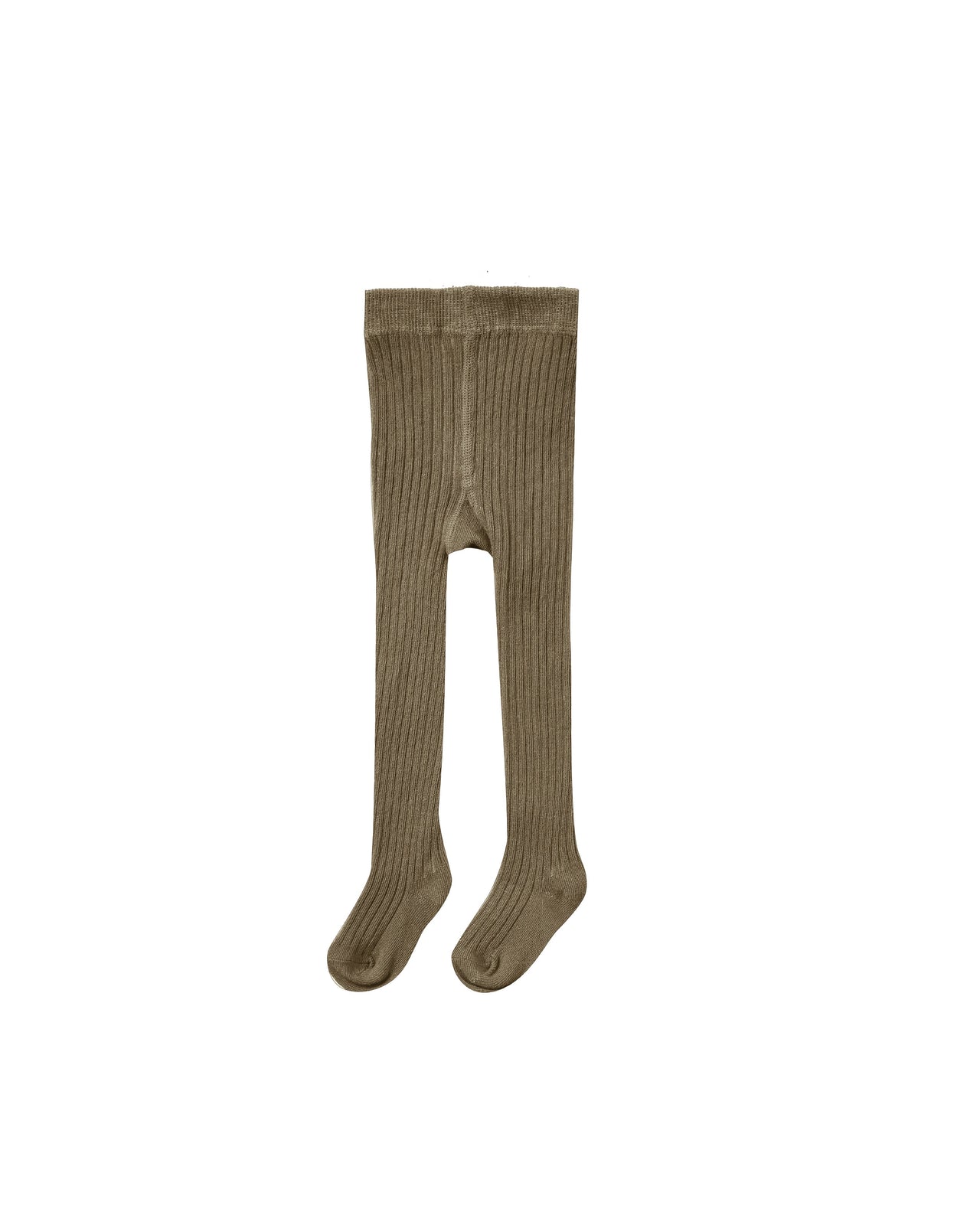 Solid Ribbed Tights- Olive
