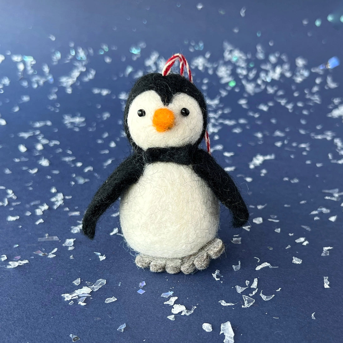 Penguin with Bow Tie Wool Ornament