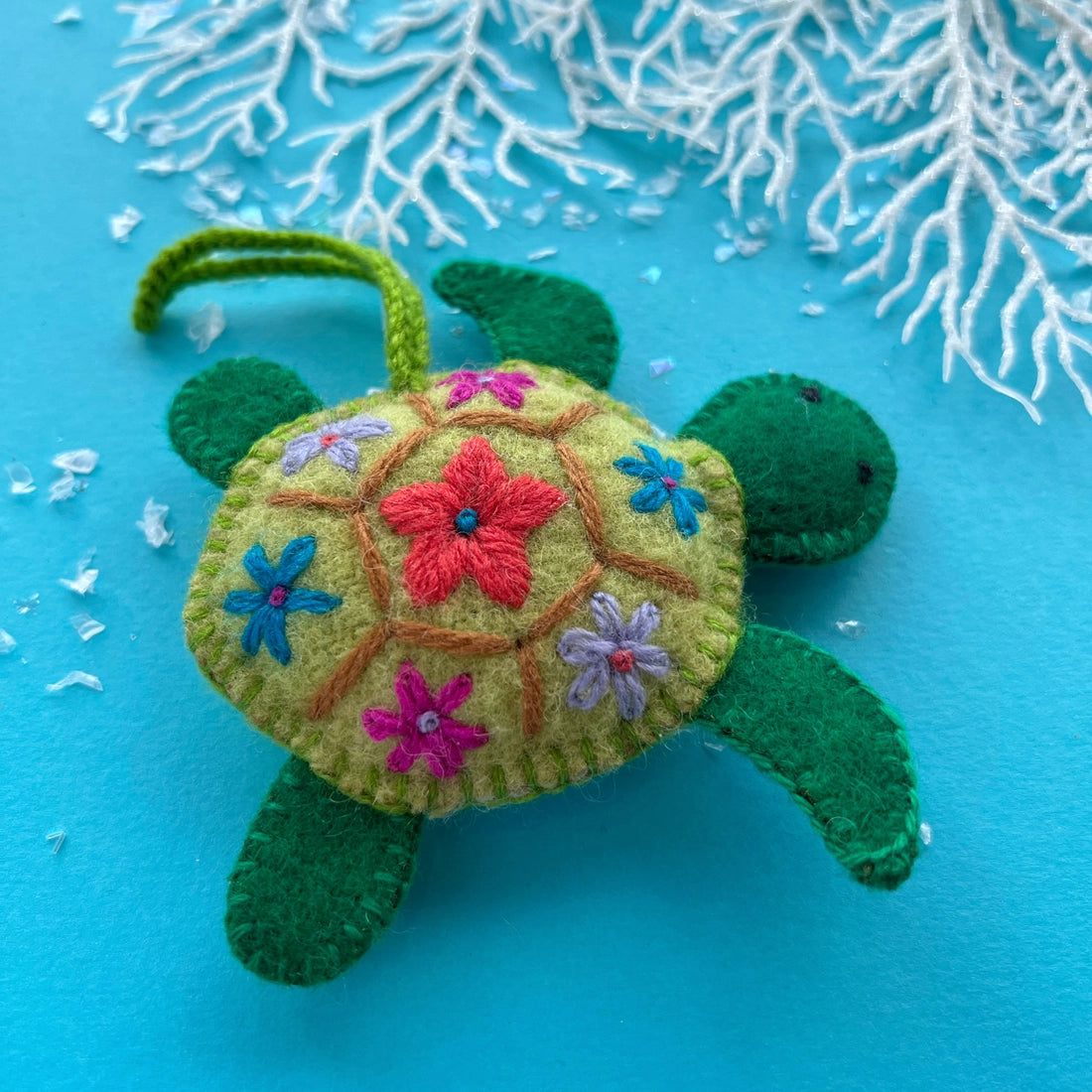 Sea Turtle Felt Wool Ornament