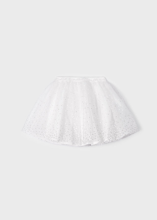 White & Silver Tulle Skirt
