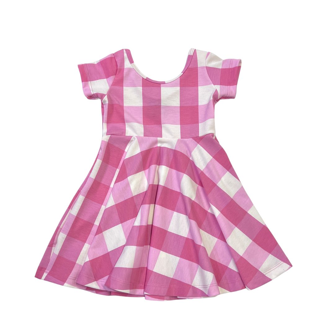 Kait Pink Check Pirouette Dress