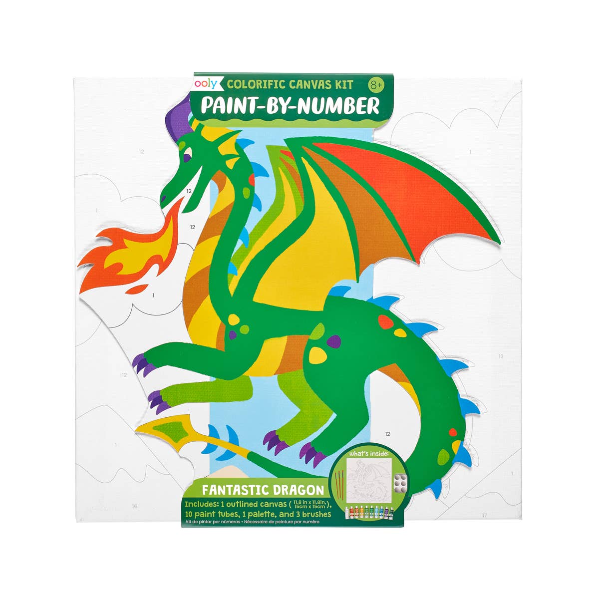 Colorific Canvas Paint by Number Kit- Fantastic Dragon