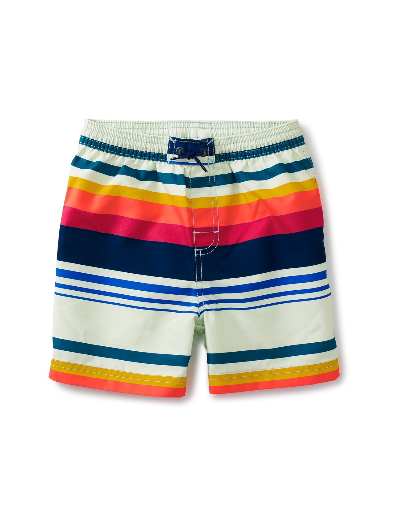 Mid-Length Swim Trunks- Mediterranean Stripe