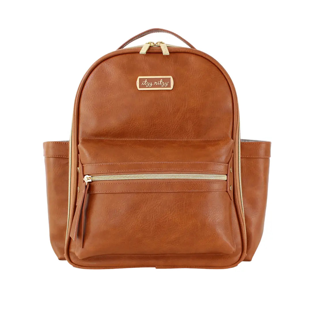 Cognac. Mini Diaper Bag Backpack