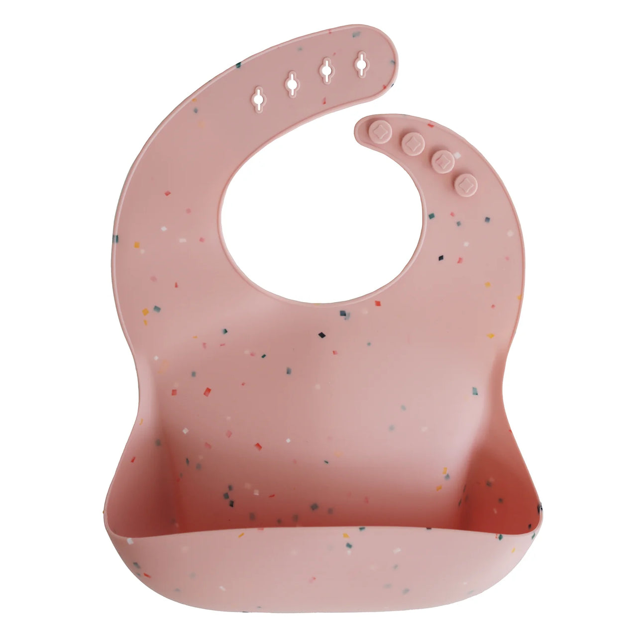 Silicone Baby Bib by Mushie- Powder Pink Confetti