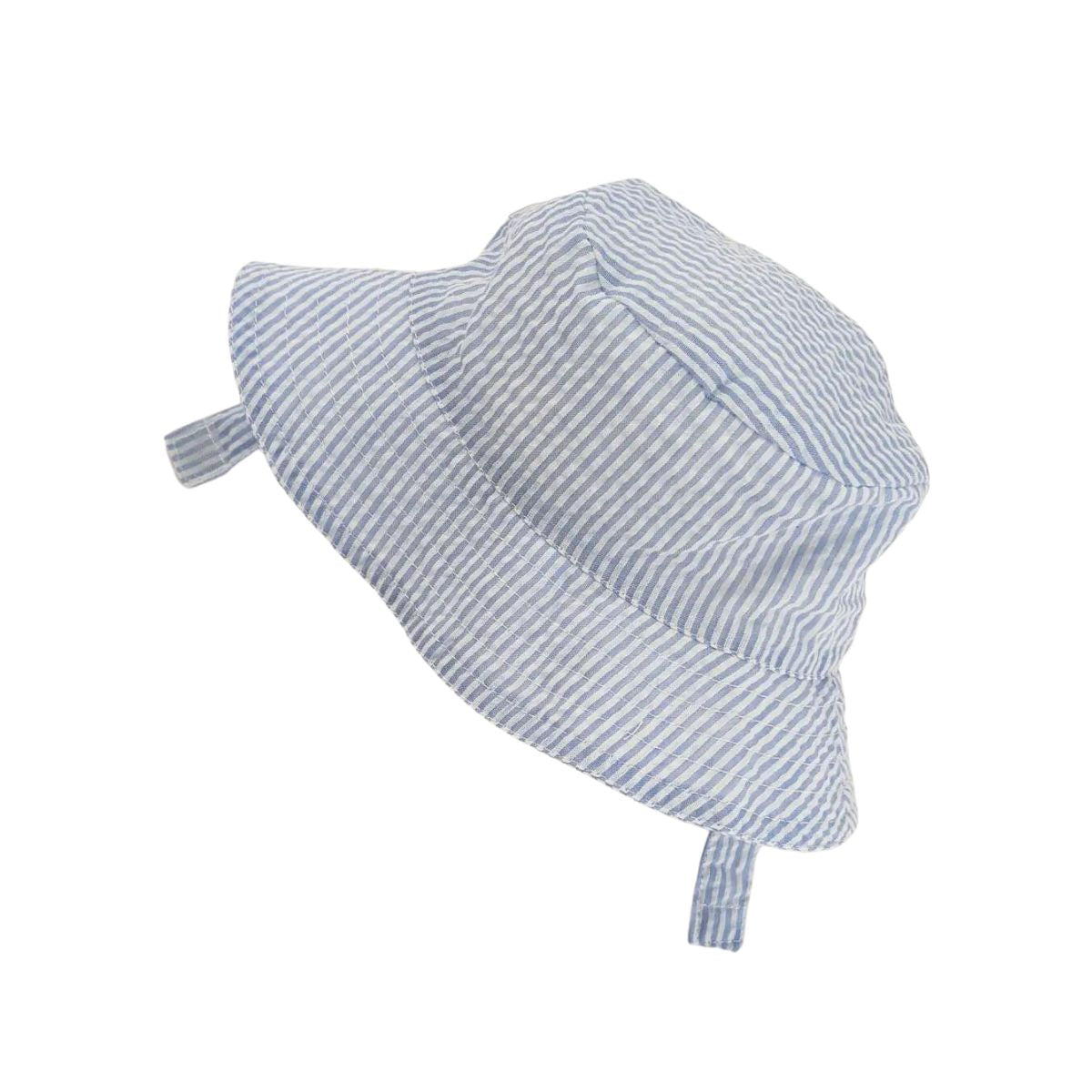 Light Blue Stripe Seersucker Bucket Hat