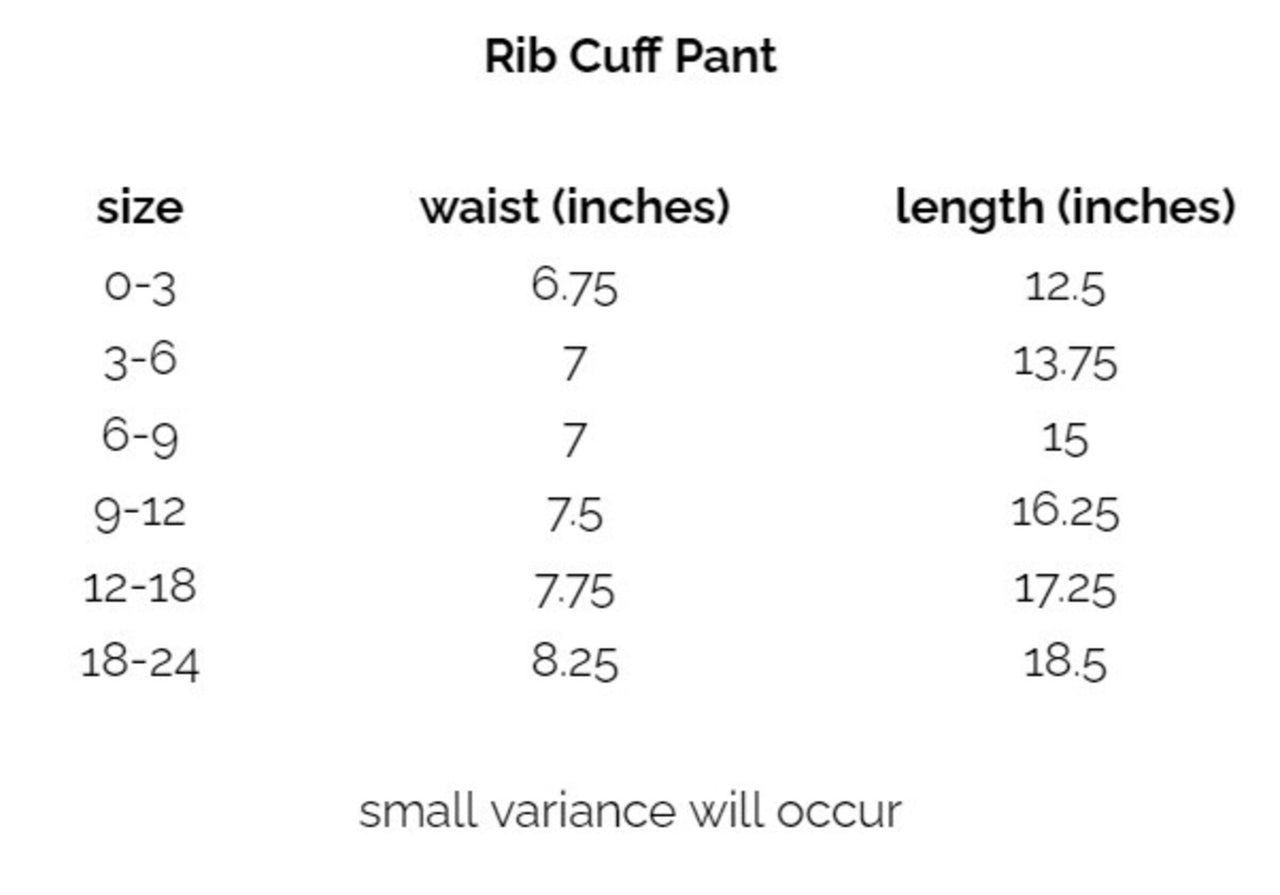 Rib Cuff Pant- Glacier