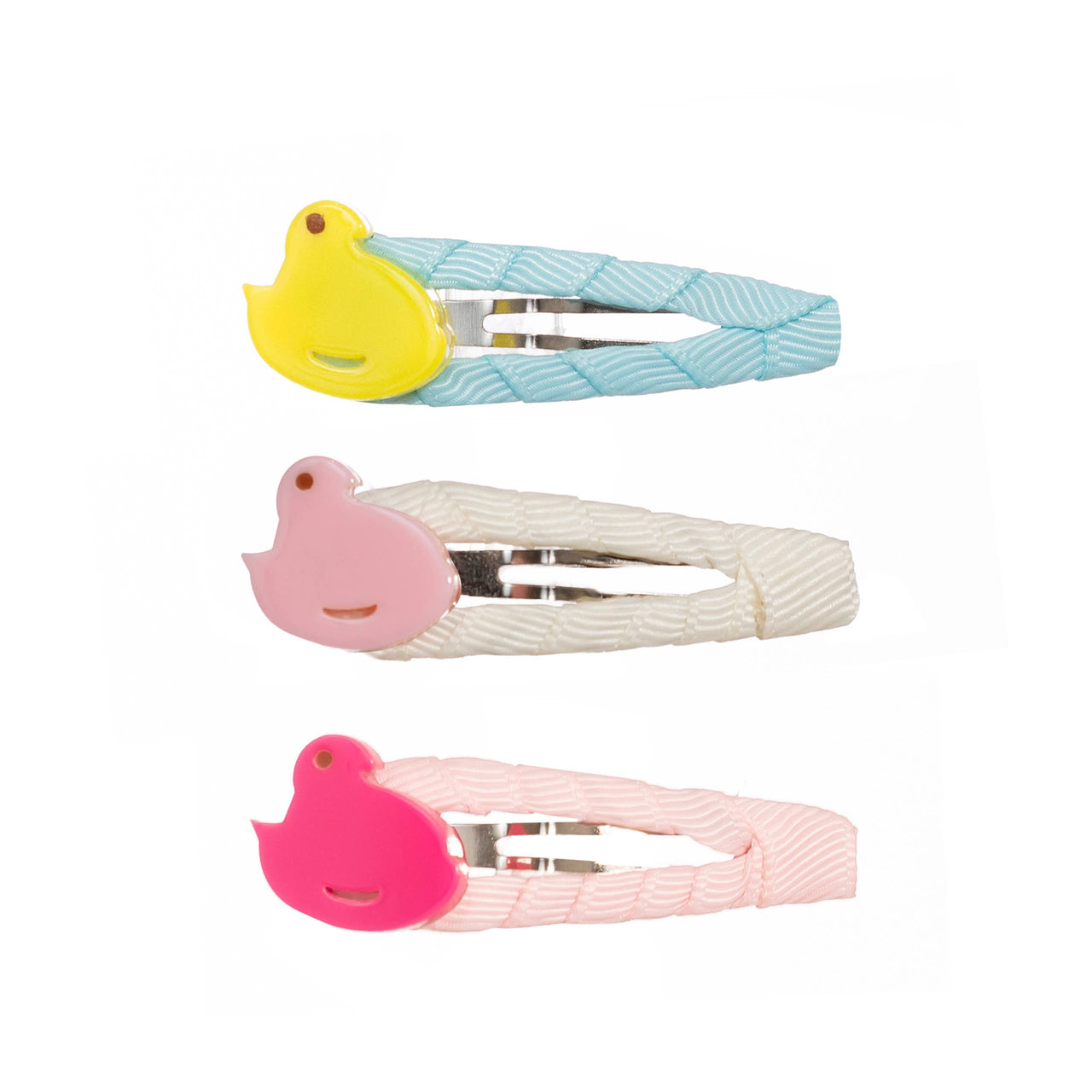 Vibrant Chicks + Pastel Fabric Covered Snap Clips