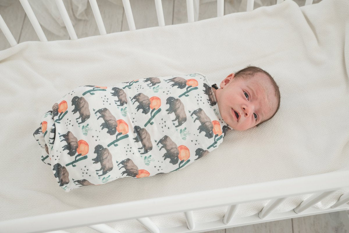 Knit Swaddle Blanket- Bison
