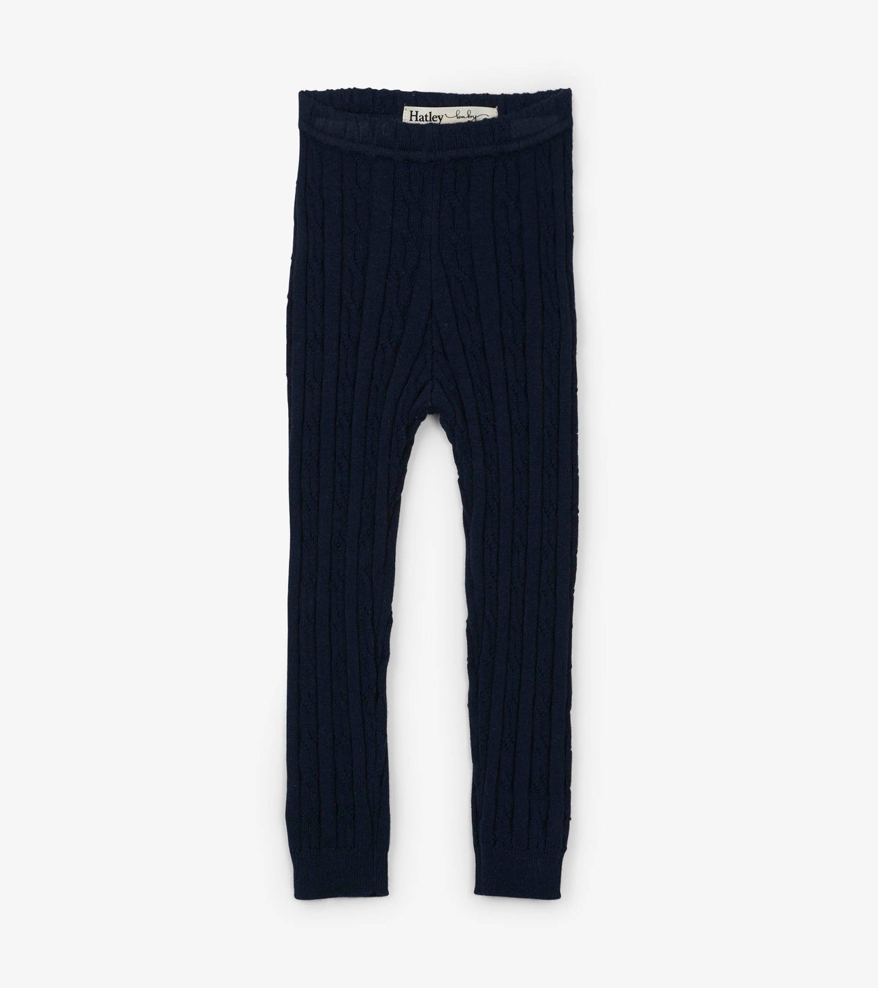 Navy Cable Knit Leggings - Footless
