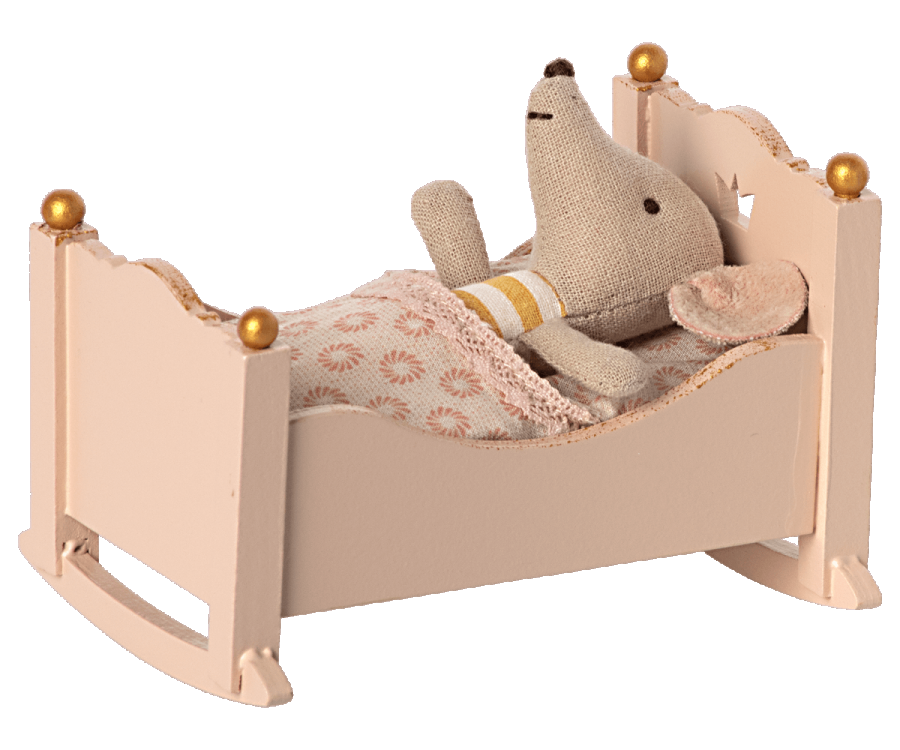 Maileg Cradle - Rose - Baby Mouse
