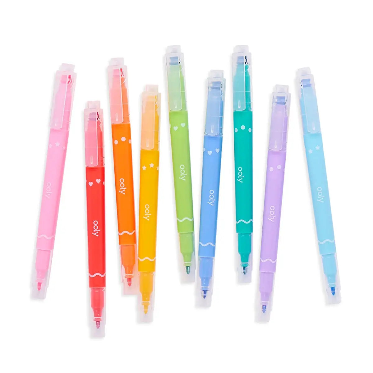 Confetti Stamp Double-Ended Markers- Set of 9