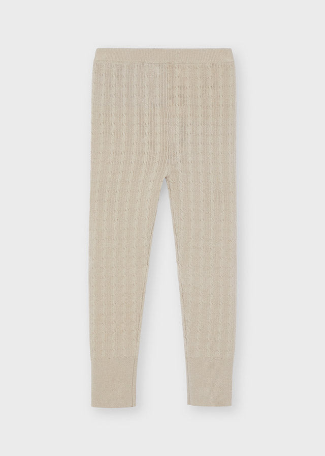 Tan Cable Knit Leggings