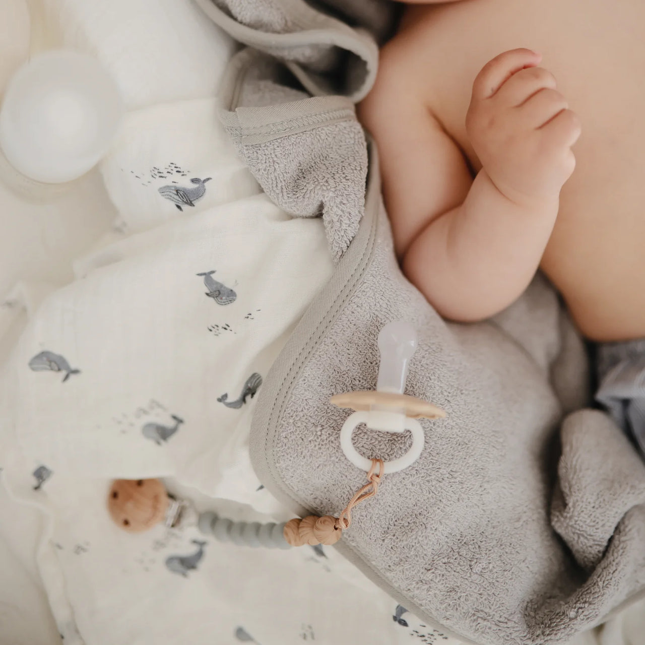 Eva Silicone Pacifier Clip- Stone