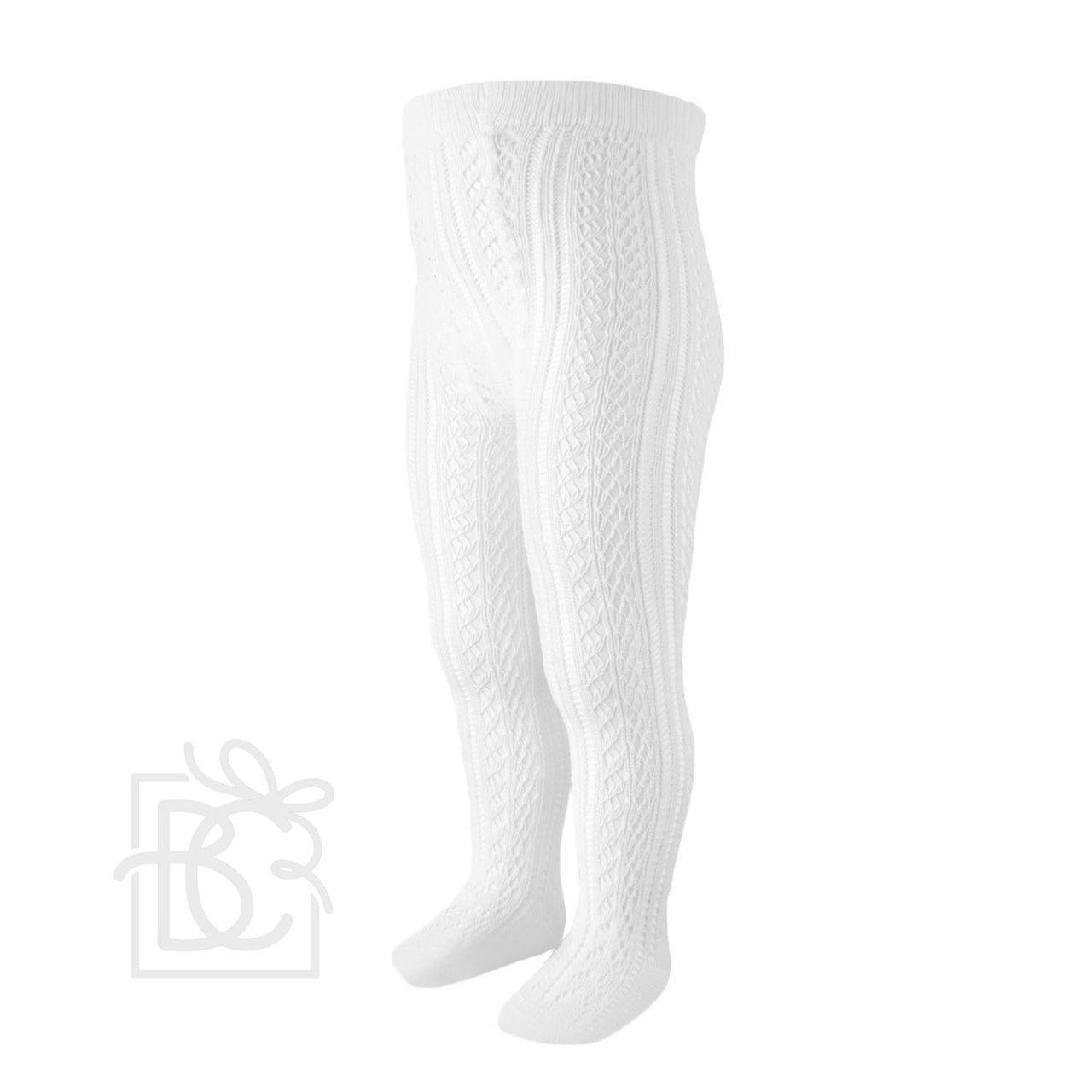 Lace Openwork Tights White